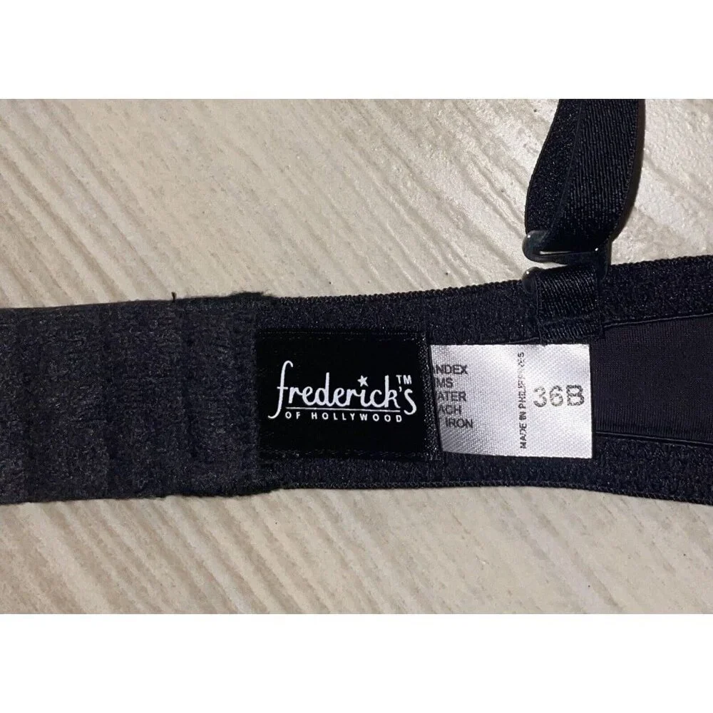 Fredericks of Hollywood Exxtreme Bra Lined Underwire Womens 36B Black New Nwt - Picture 6 of 7